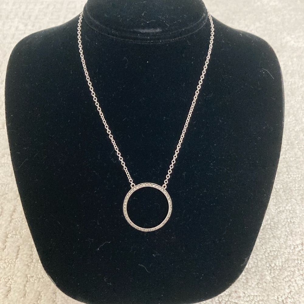 Judith Jack Silver Circle Pendant Necklace